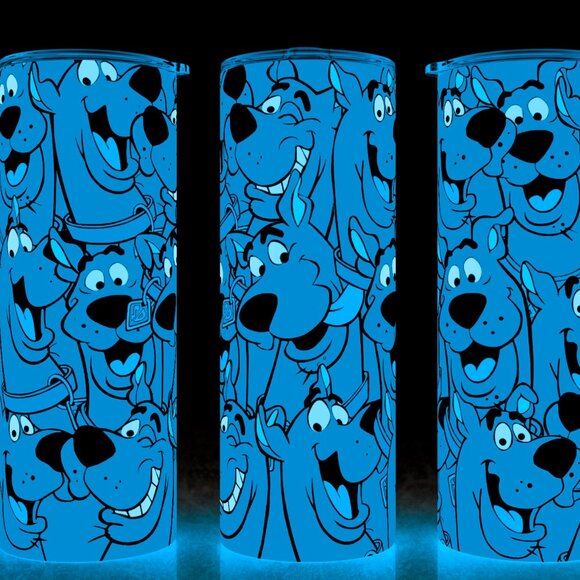 Glow in the Dark Scooby Doo Funny Faces Collage Cup Mug Tumbler 20oz - Picture 1 of 4